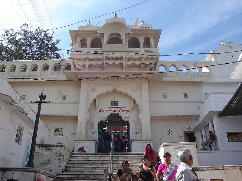 Brahma Temple's main entrance