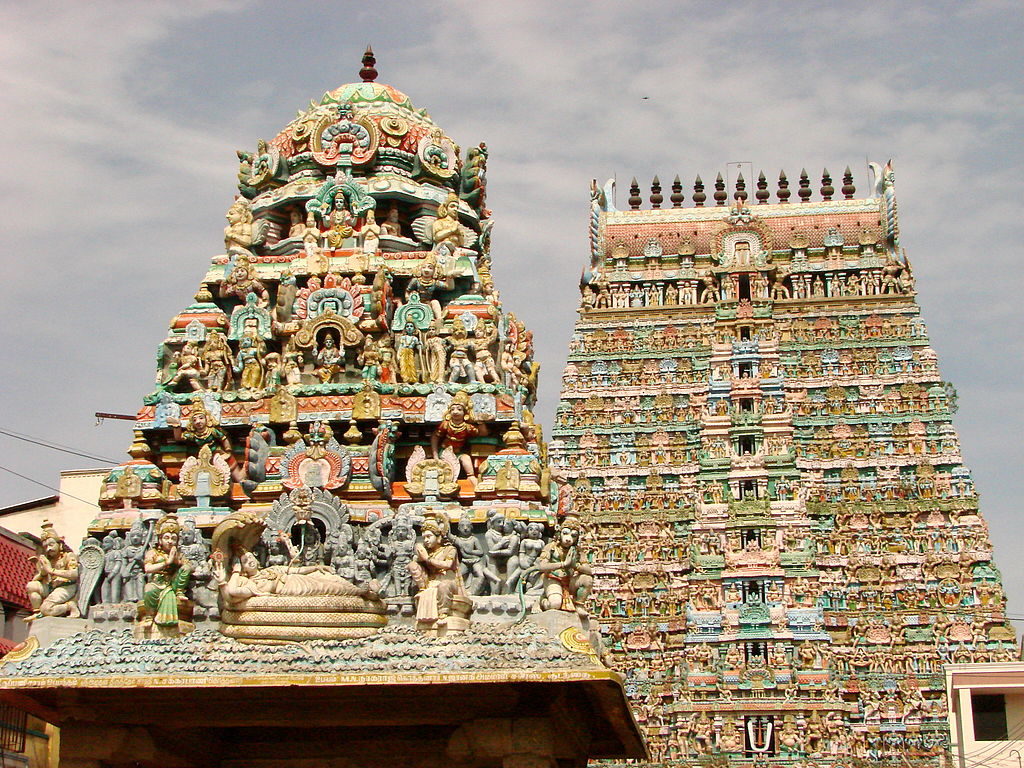 Gopurams of a Kumbakonam Temple near Karkadeswarar Temple