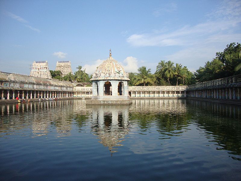 The pond inside the temple