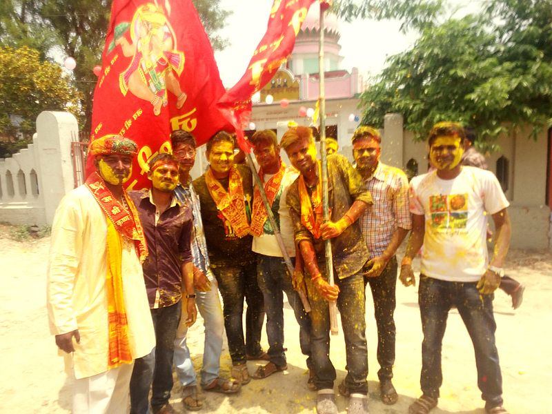 Devotees celebrating Hanuman Jayanti