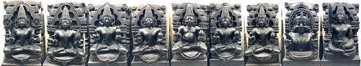 Navagraha statues representing planets in houses