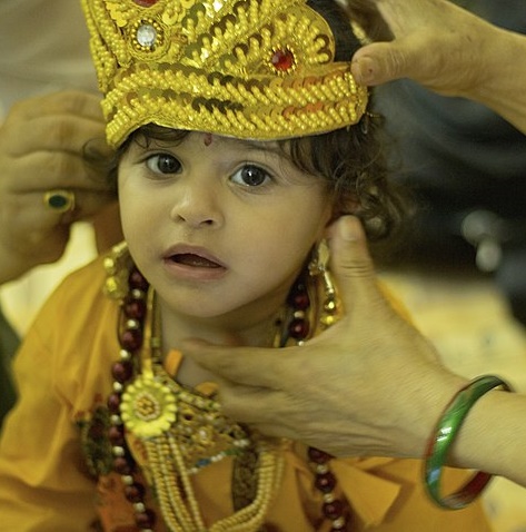 Krishna Janmashtami - Boy dressed as Krishna