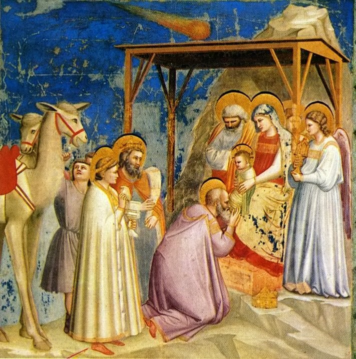 Adoration Of The Magi - The Star Of Bethlehem Is Depicted As A Comet
