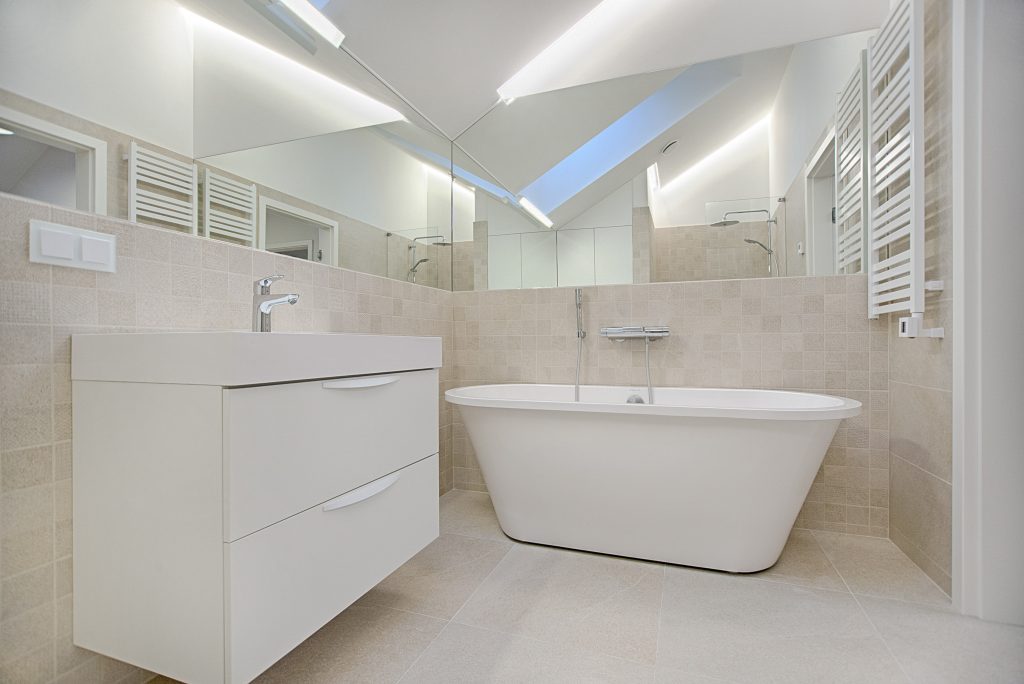 Bright white bathroom