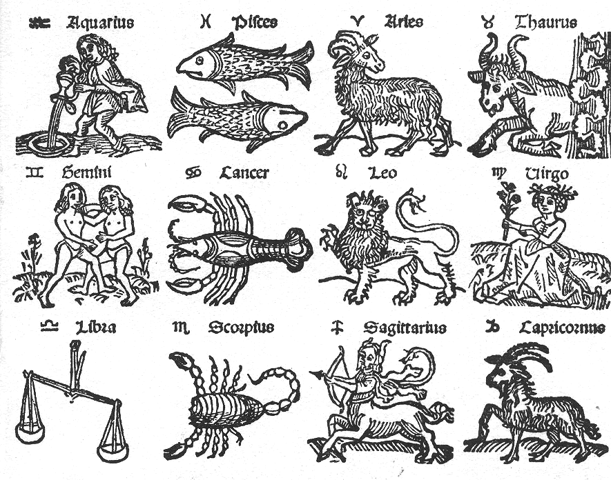 Zodiac Symbols - movable and fixed zodiac signs