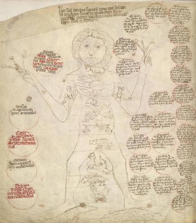 An Illustration Of the Zodiac Man Dating Back To 1410
