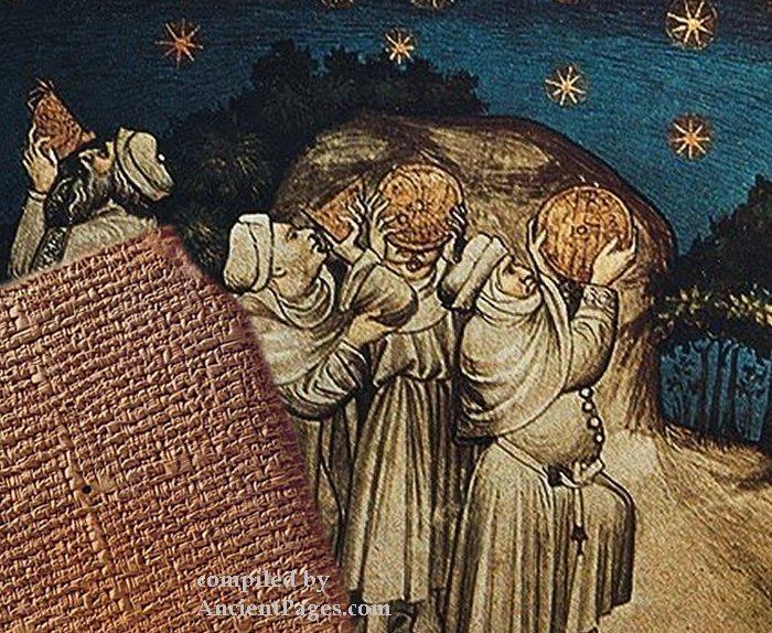 Babylonians observing the stars
