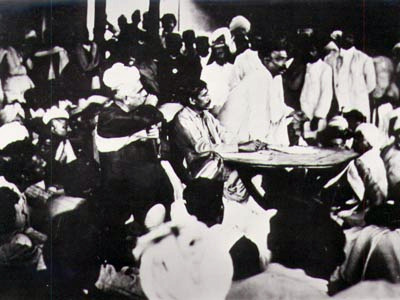 Aurobindo And Tilak Talking At A Table In Surat Congress Meeting 1907