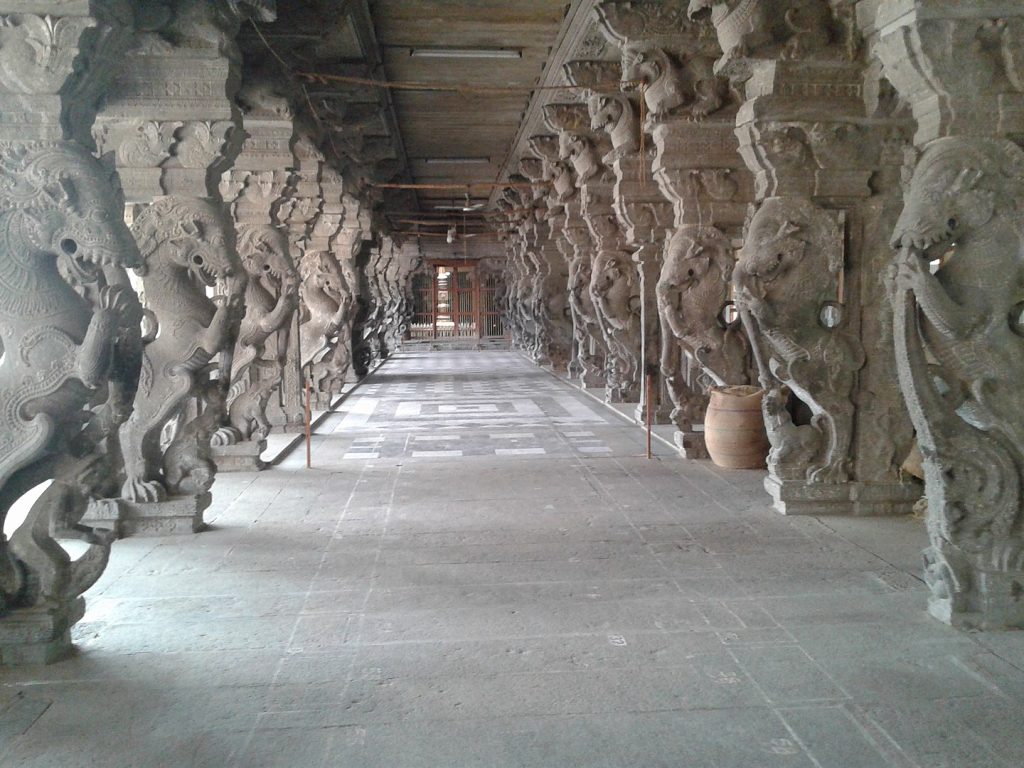 Carved Pillars In The Nellaiappar Temple