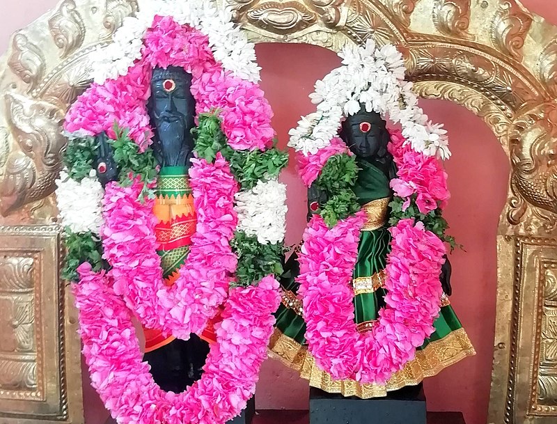 Siddha Agastya As Well As Lopamudra In Madurai Temple