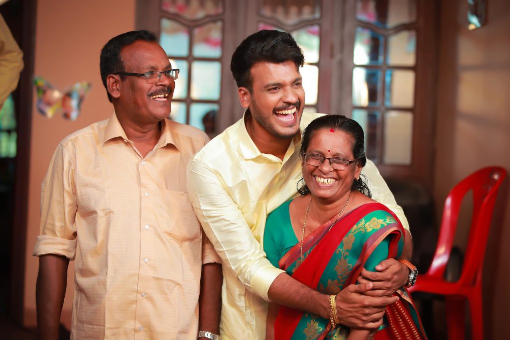 A Namboothiri groom with his parents